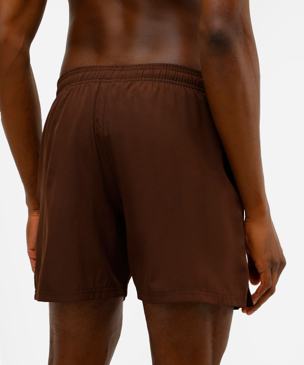 short masculino esportivo bolso com zíper marrom