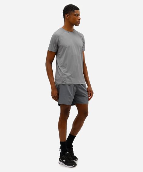 short esportivo masculino cós elástico cinza