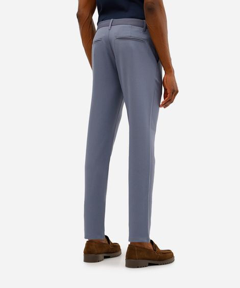 calça slim chino masculina stretch azul