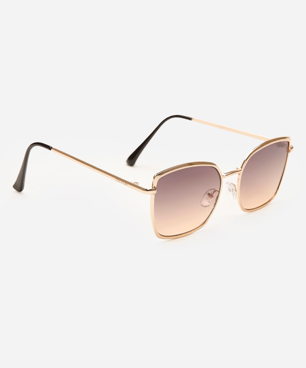 óculos de sol quadrado triton dourado