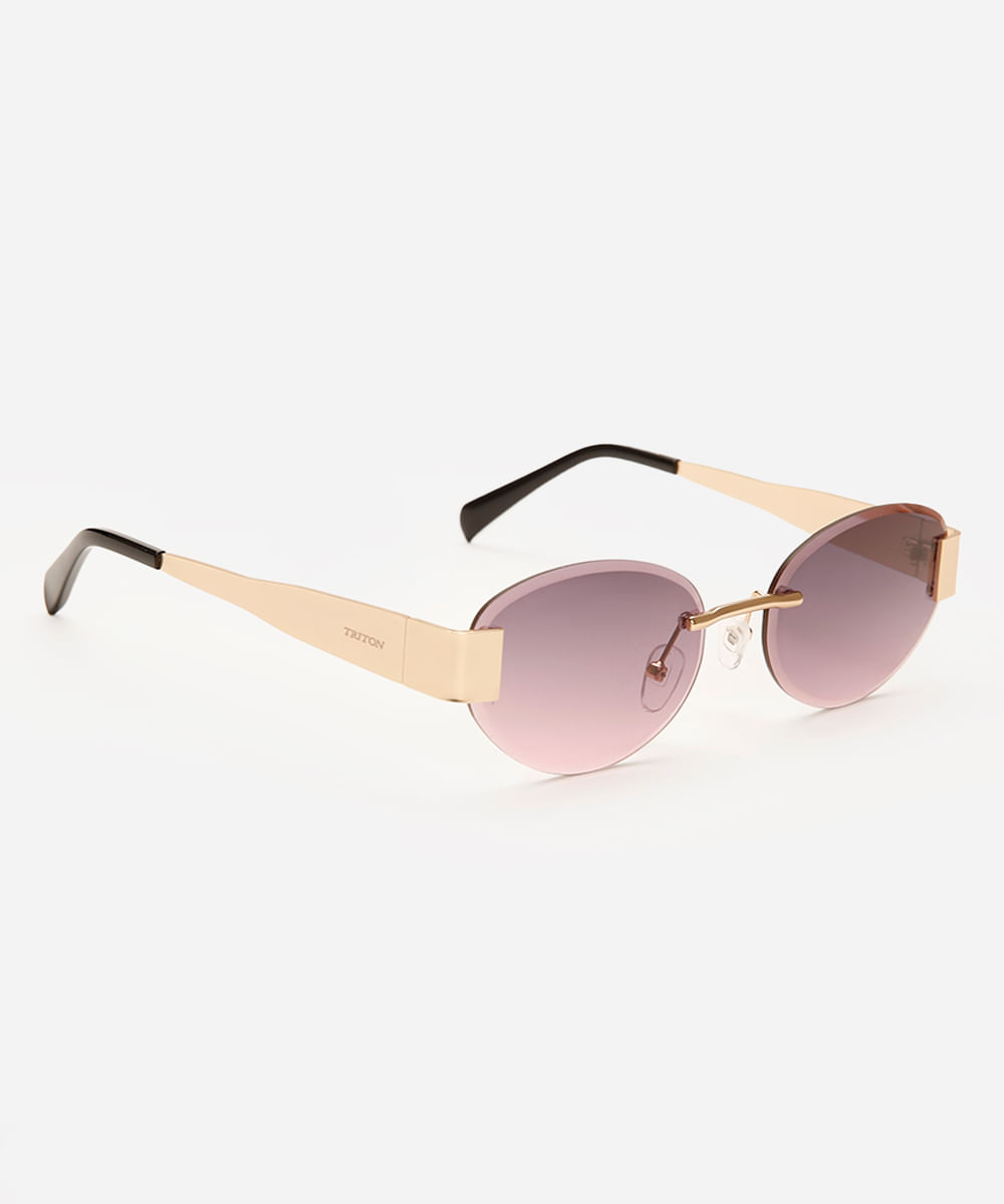 óculos de sol oval triton dourado