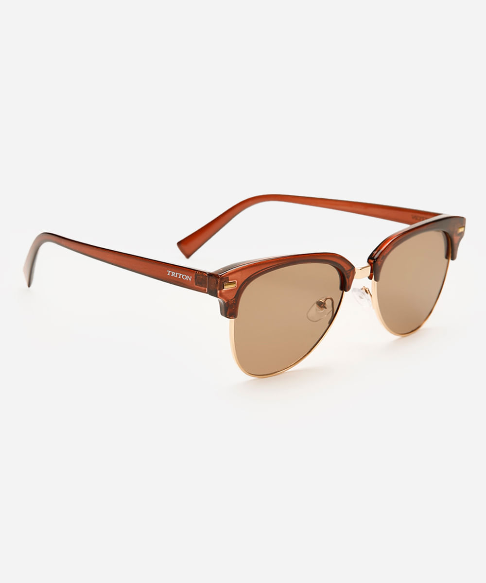 óculos de sol oval triton dourado