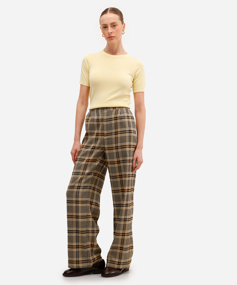 blusa cropped feminina de tricot manga curta amarela