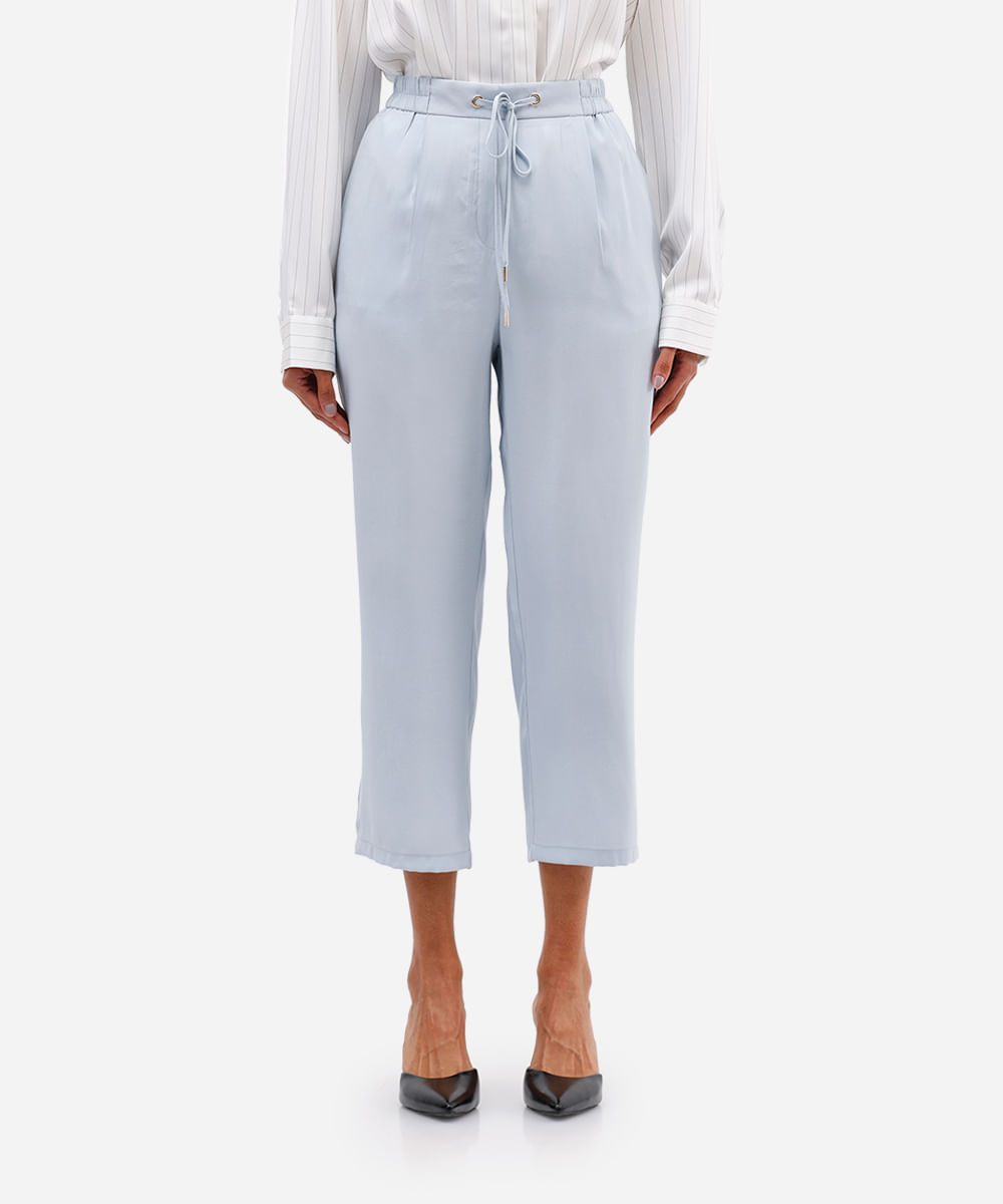 calça jogger feminina de viscose azul