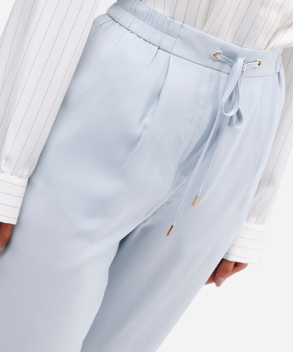 calça jogger feminina de viscose azul