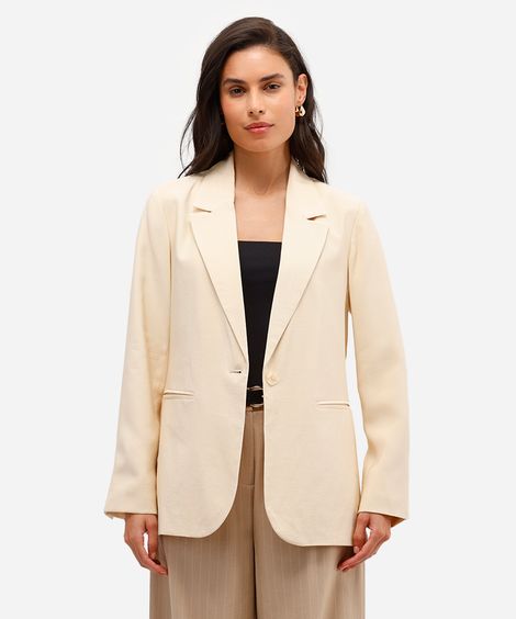 blazer feminino de alfaiataria com viscose amarelo