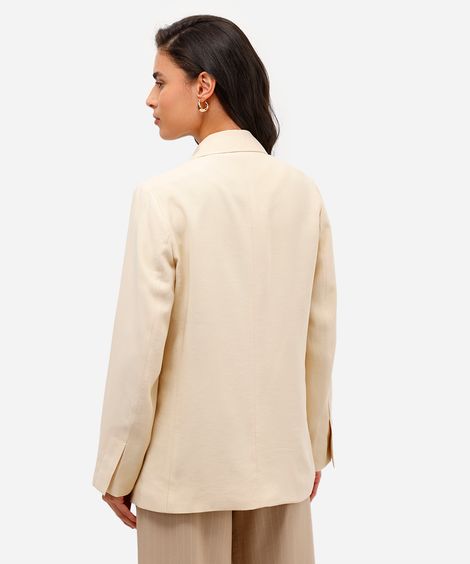 blazer feminino de alfaiataria com viscose amarelo