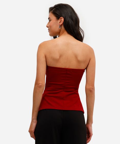 blusa sem alça feminina com viscose vinho