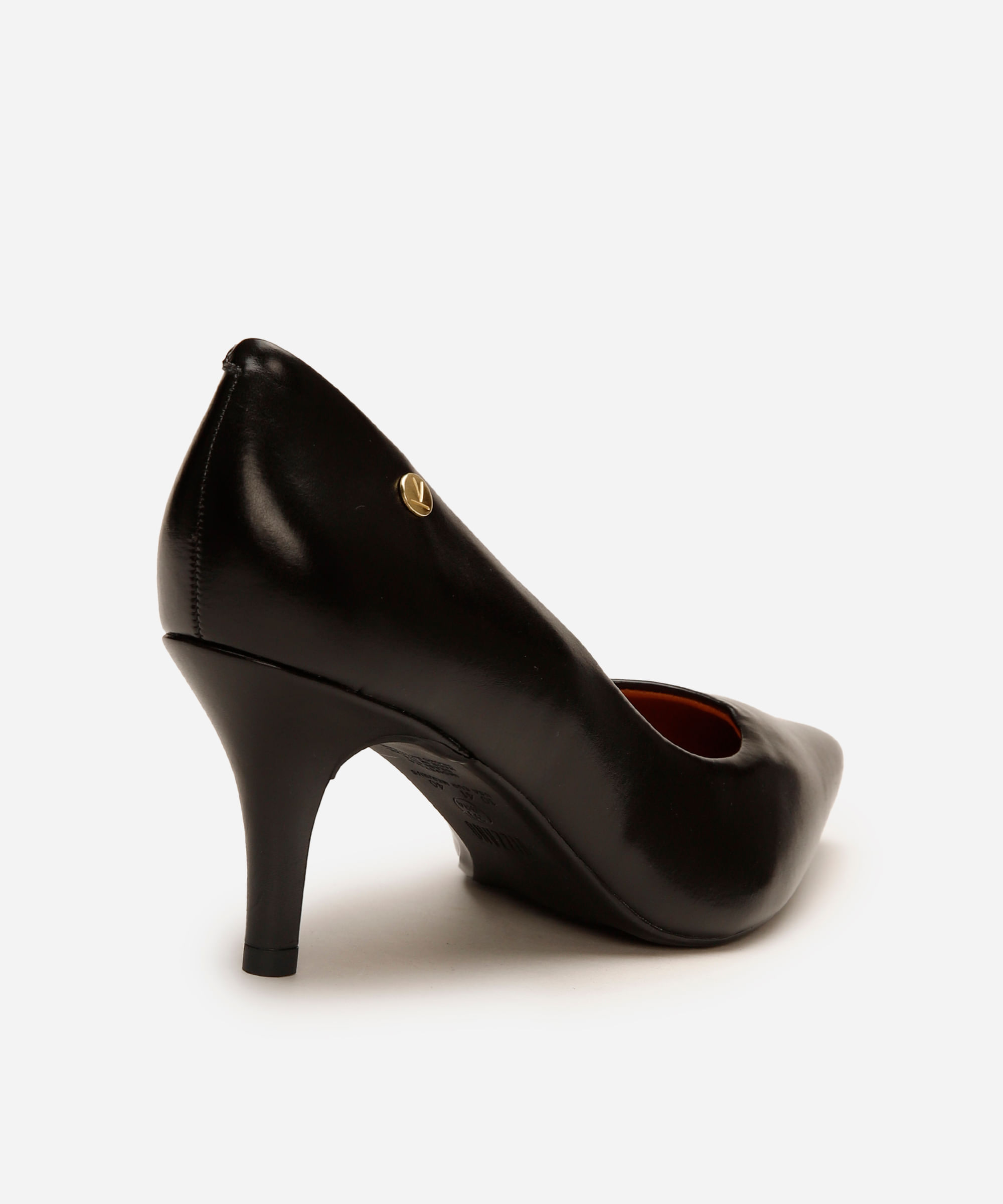 scarpin feminino vizzano bico fino salto médio preto