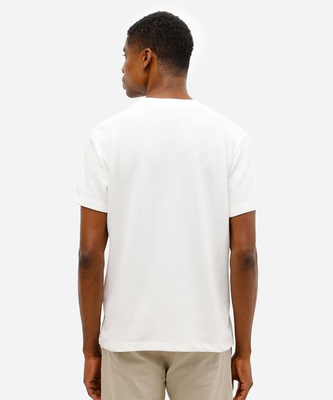 camiseta masculina manga curta texturizada off white