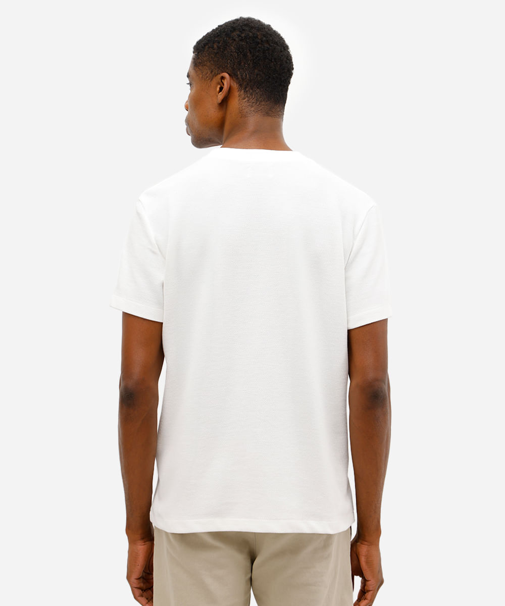 camiseta masculina manga curta texturizada off white