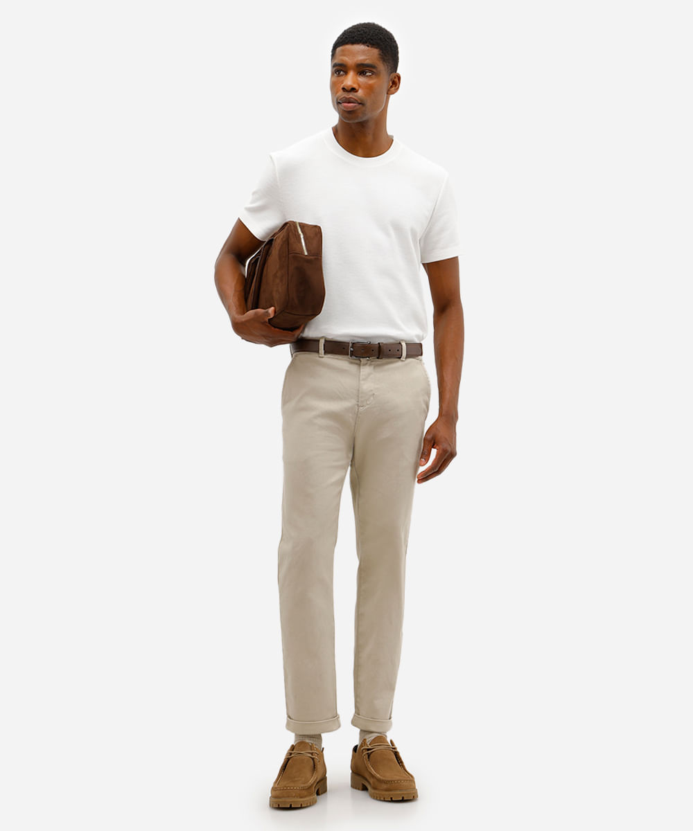 camiseta masculina manga curta texturizada off white