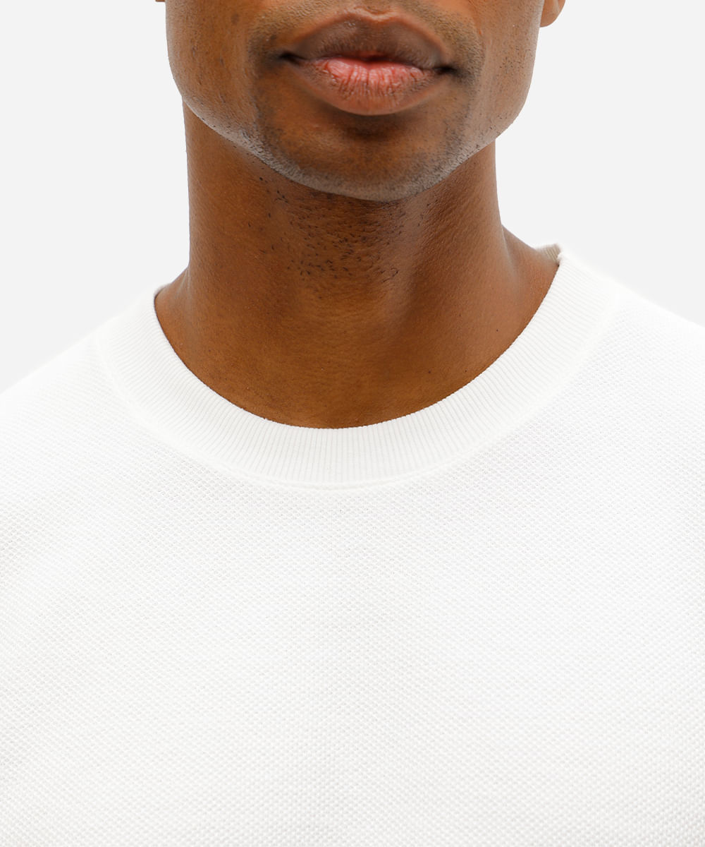 camiseta masculina manga curta texturizada off white