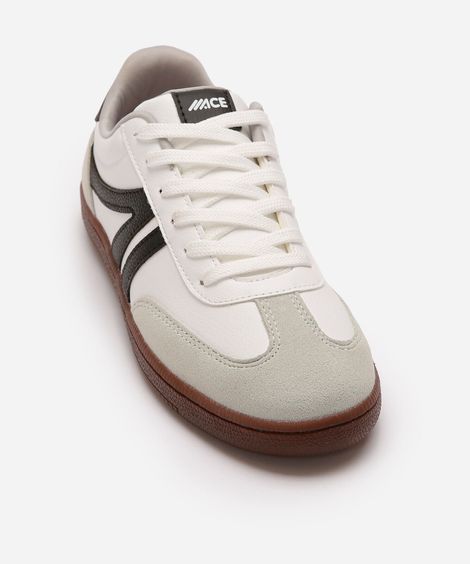 tênis bossa com recortes bicolor ace branco