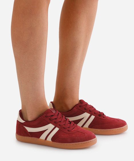 tênis bossa com recortes bicolor ace vinho