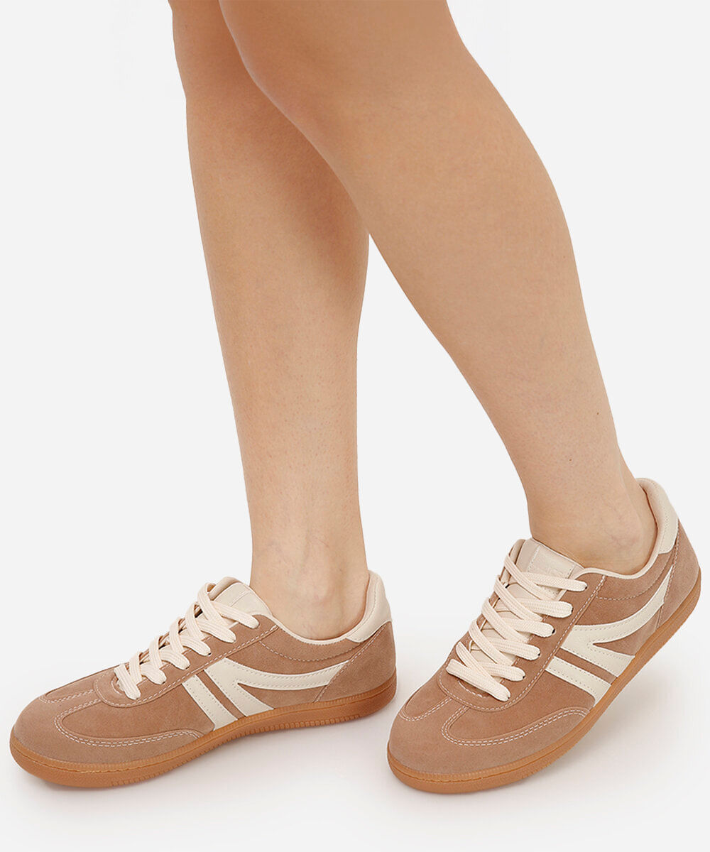 tênis bossa com recortes bicolor ace bege
