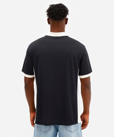 camiseta retrô unissex com gola manga curta new york preta