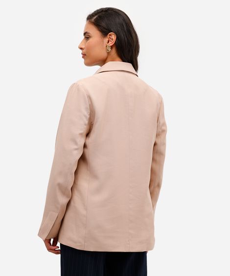 blazer feminino de alfaiataria com viscose bege