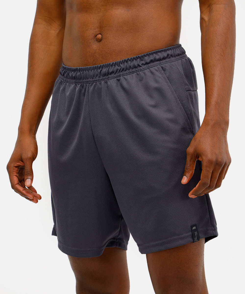 short masculino esportivo com bermuda interna cinza
