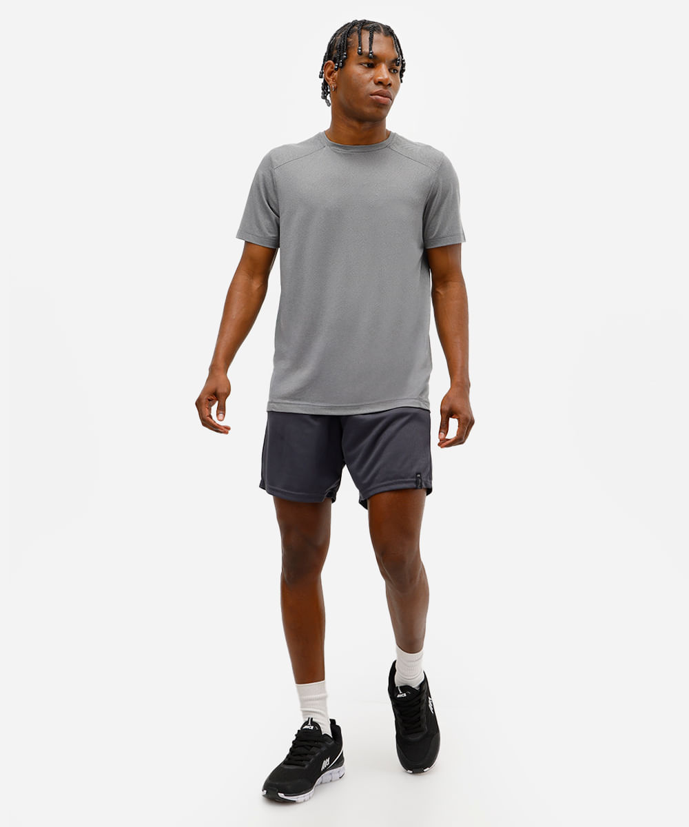 short masculino esportivo com bermuda interna cinza