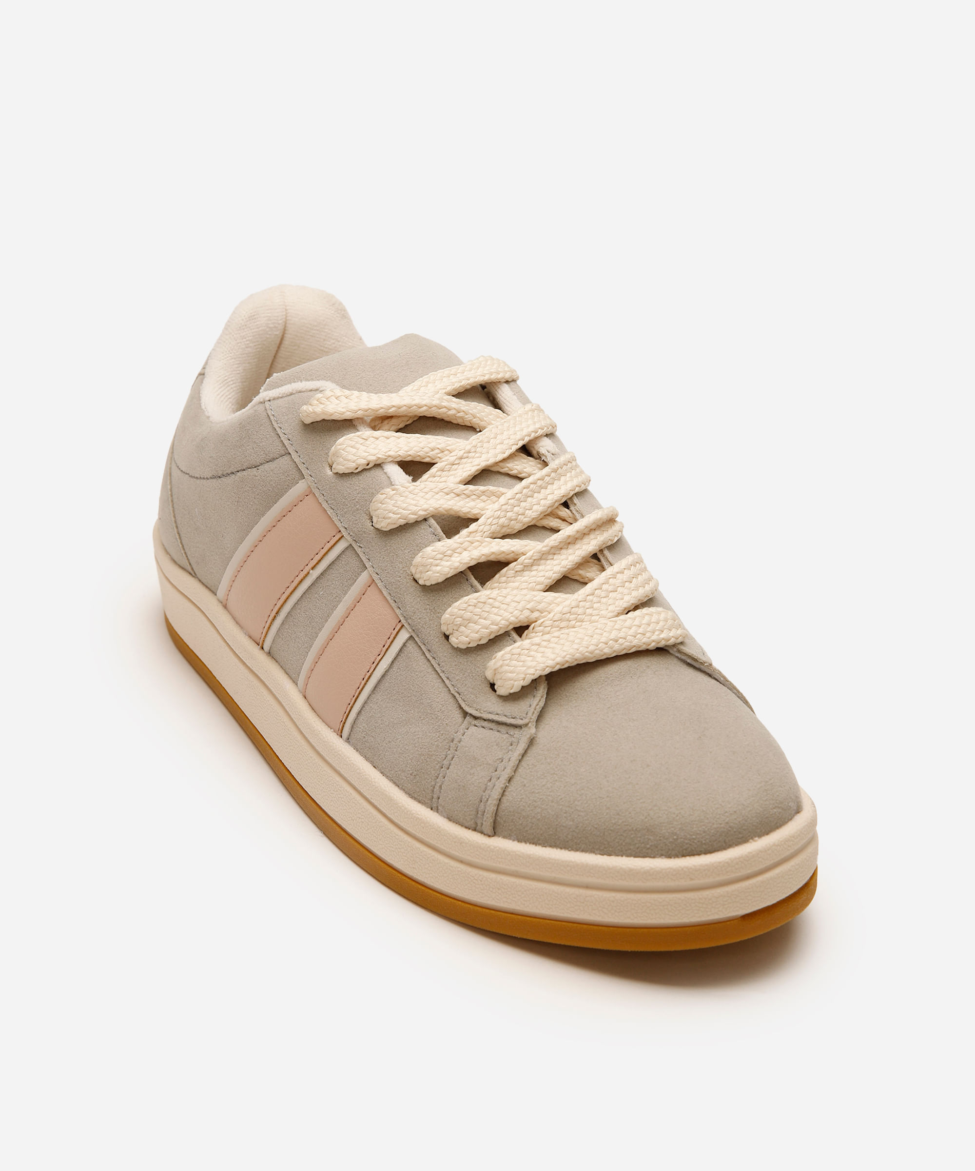 tênis casual recortes laterais texturizado ace off white