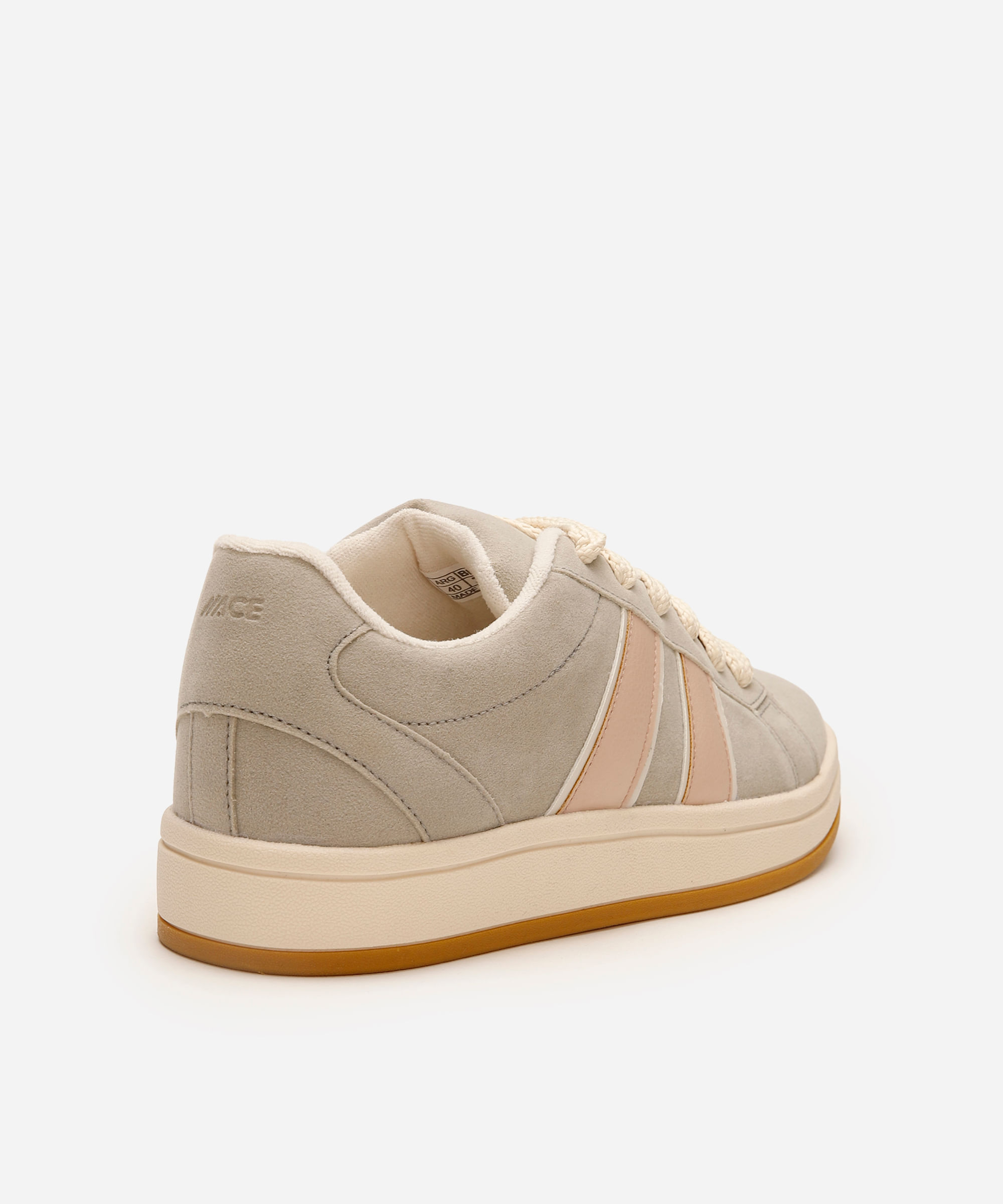 tênis casual recortes laterais texturizado ace off white