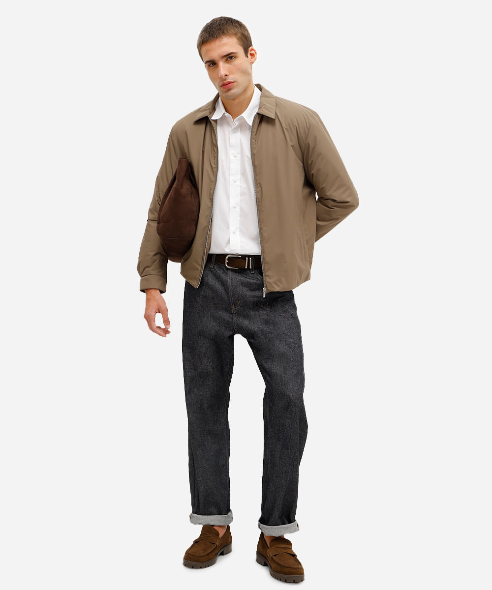 jaqueta masculina com bolsos marrom