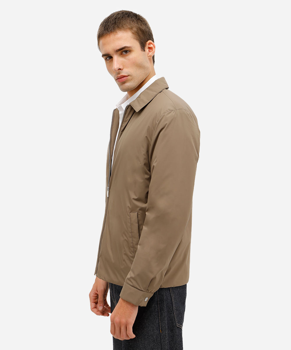jaqueta masculina com bolsos marrom
