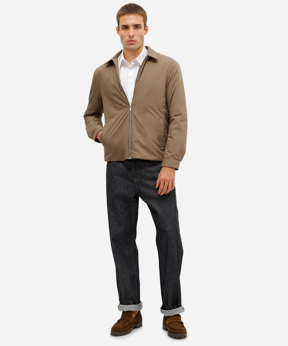 jaqueta masculina com bolsos marrom