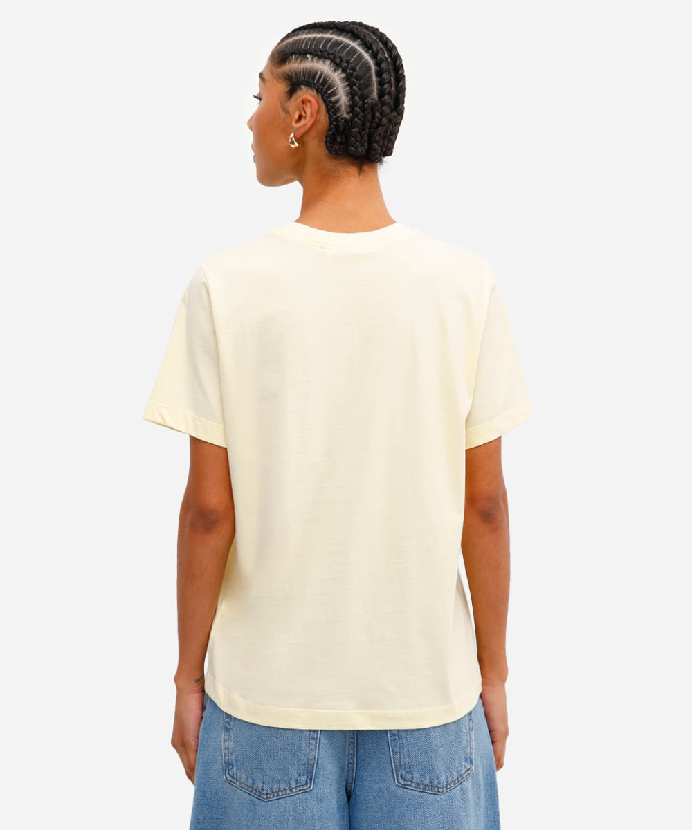camiseta feminina de algodão garfield amarela