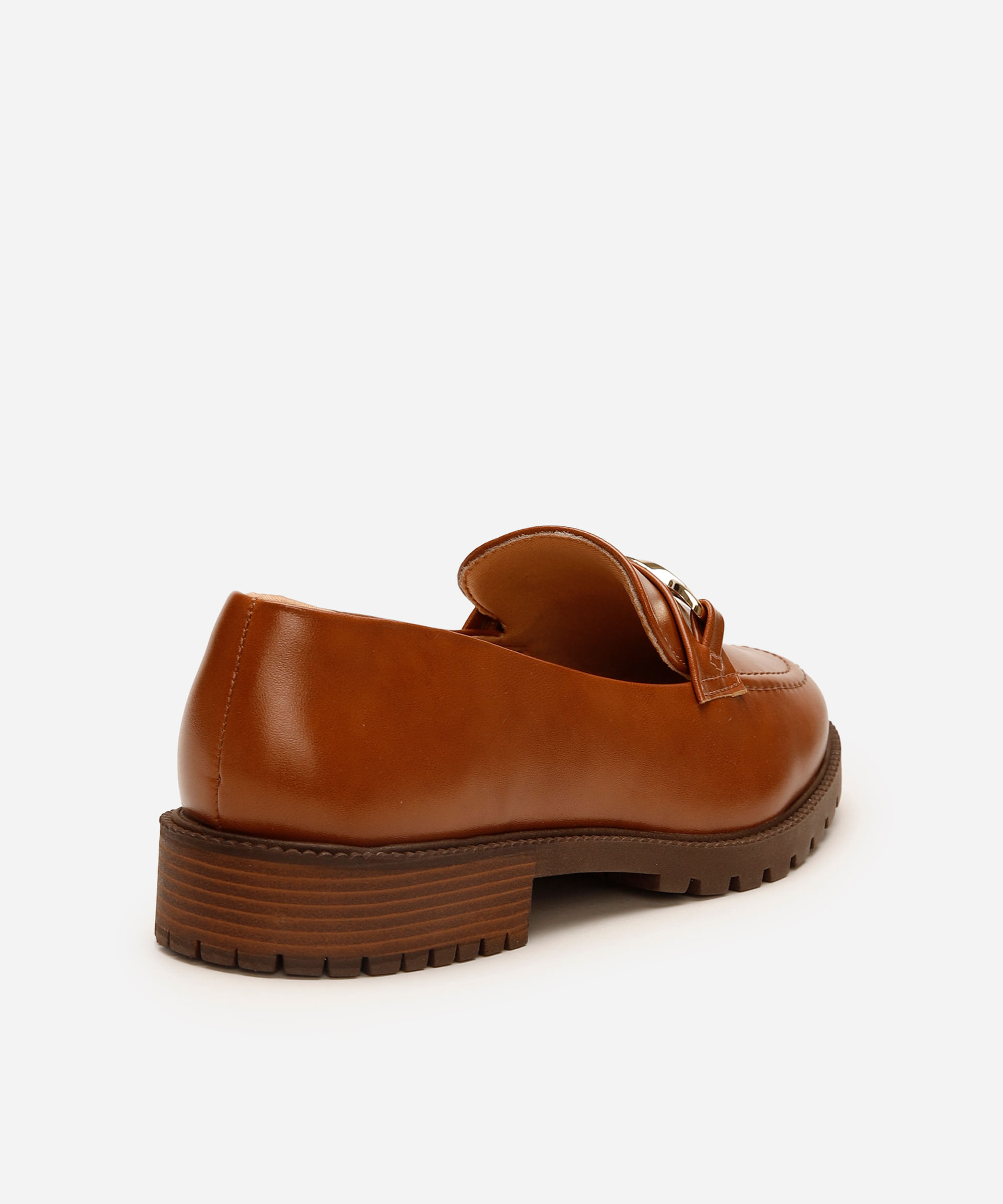 mocassim feminino via uno com bridão marrom