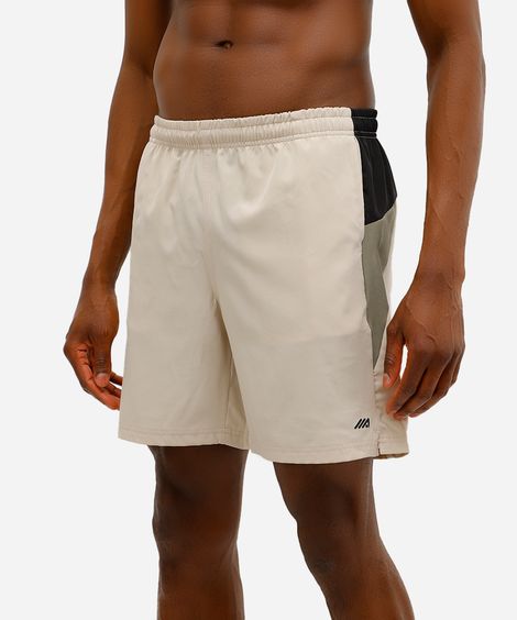 short masculino com bolsos e cordão bege