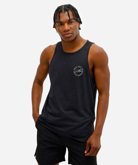 regata masculina com algodão estampada cinza