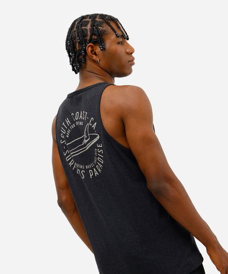 regata masculina com algodão estampada cinza