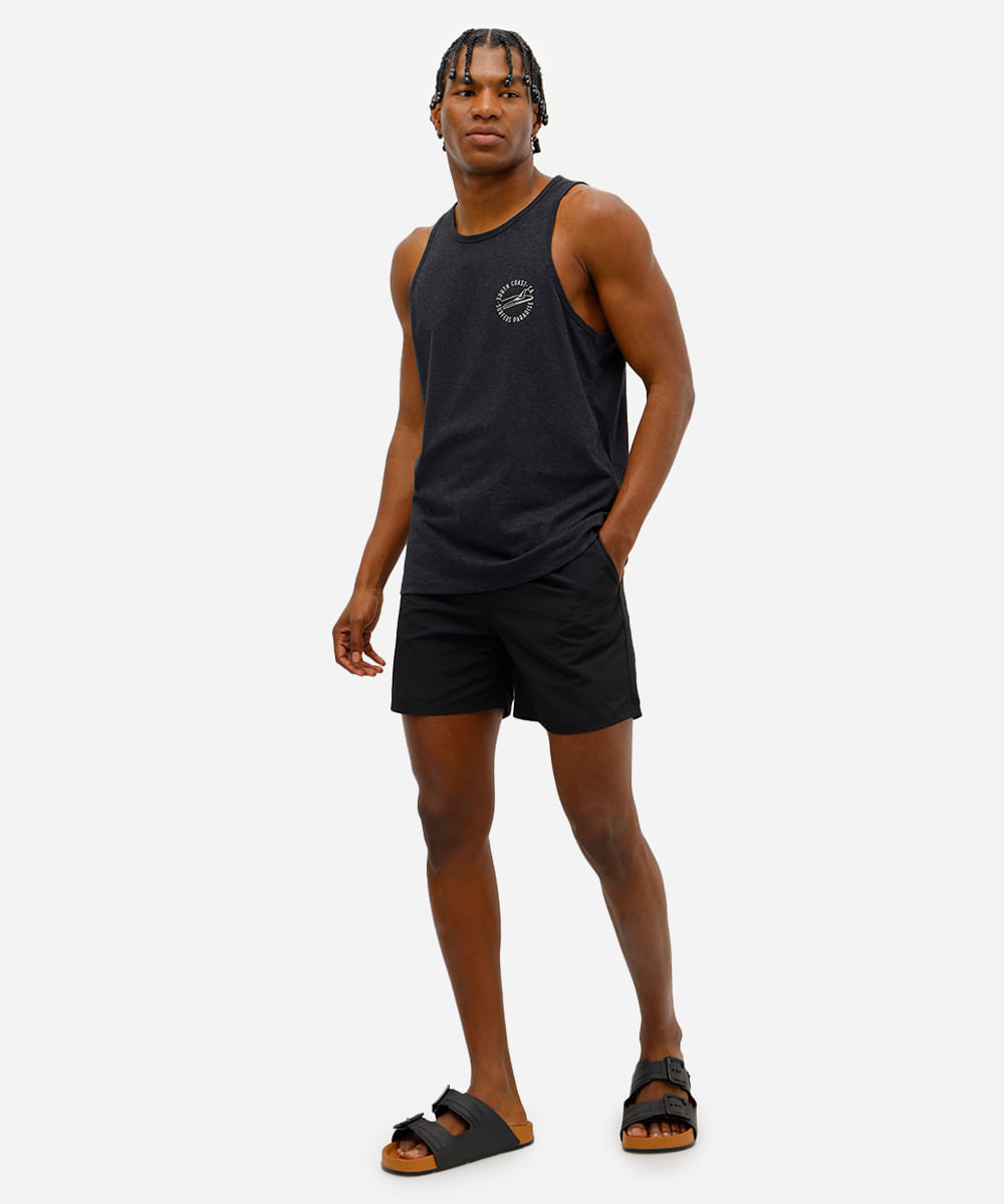 regata masculina com algodão estampada cinza