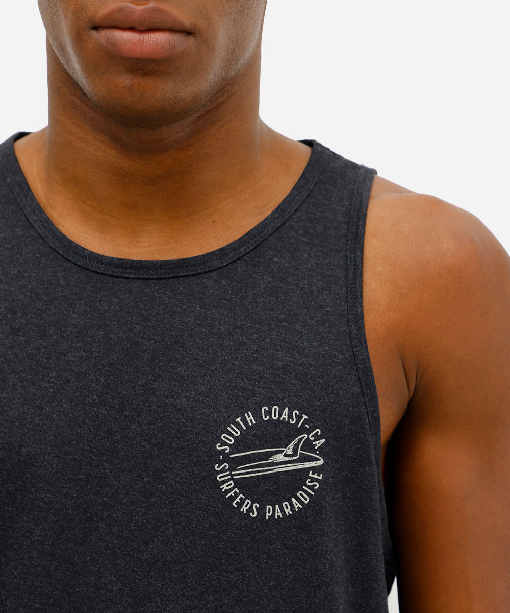 regata masculina com algodão estampada cinza