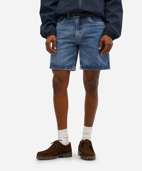 bermuda masculina jeans azul