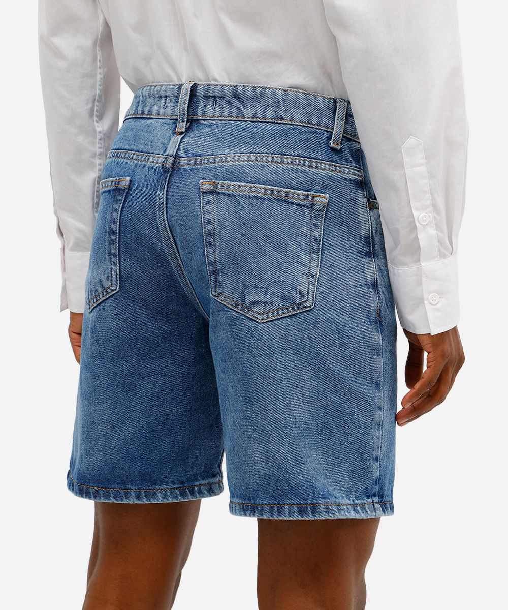bermuda masculina jeans azul
