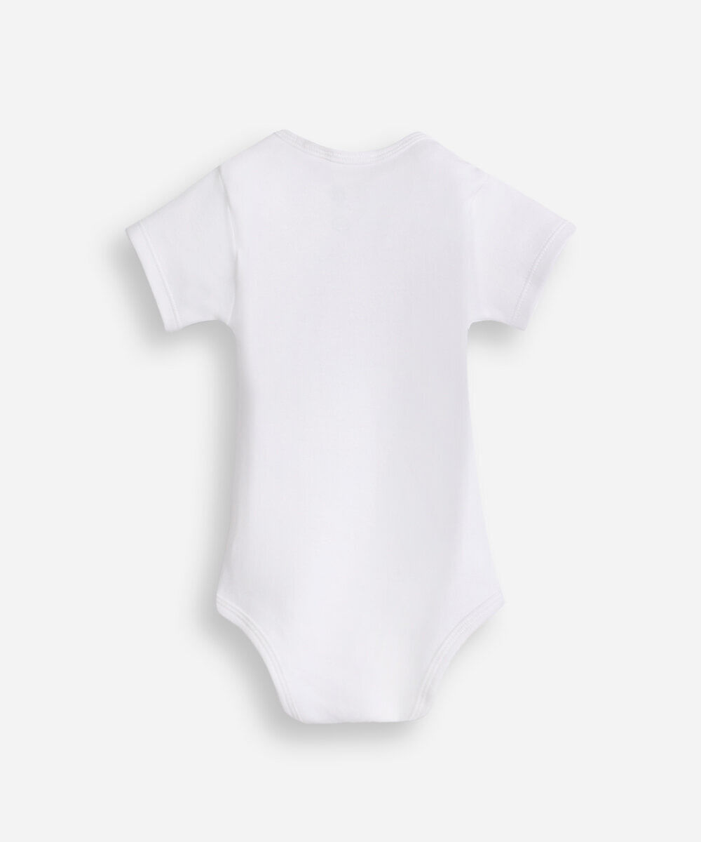 body infantil de algodão manga curta hello kitty off white