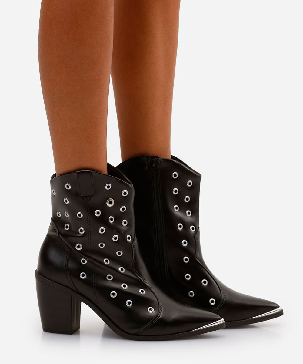 bota feminina ilhós vizzano preta