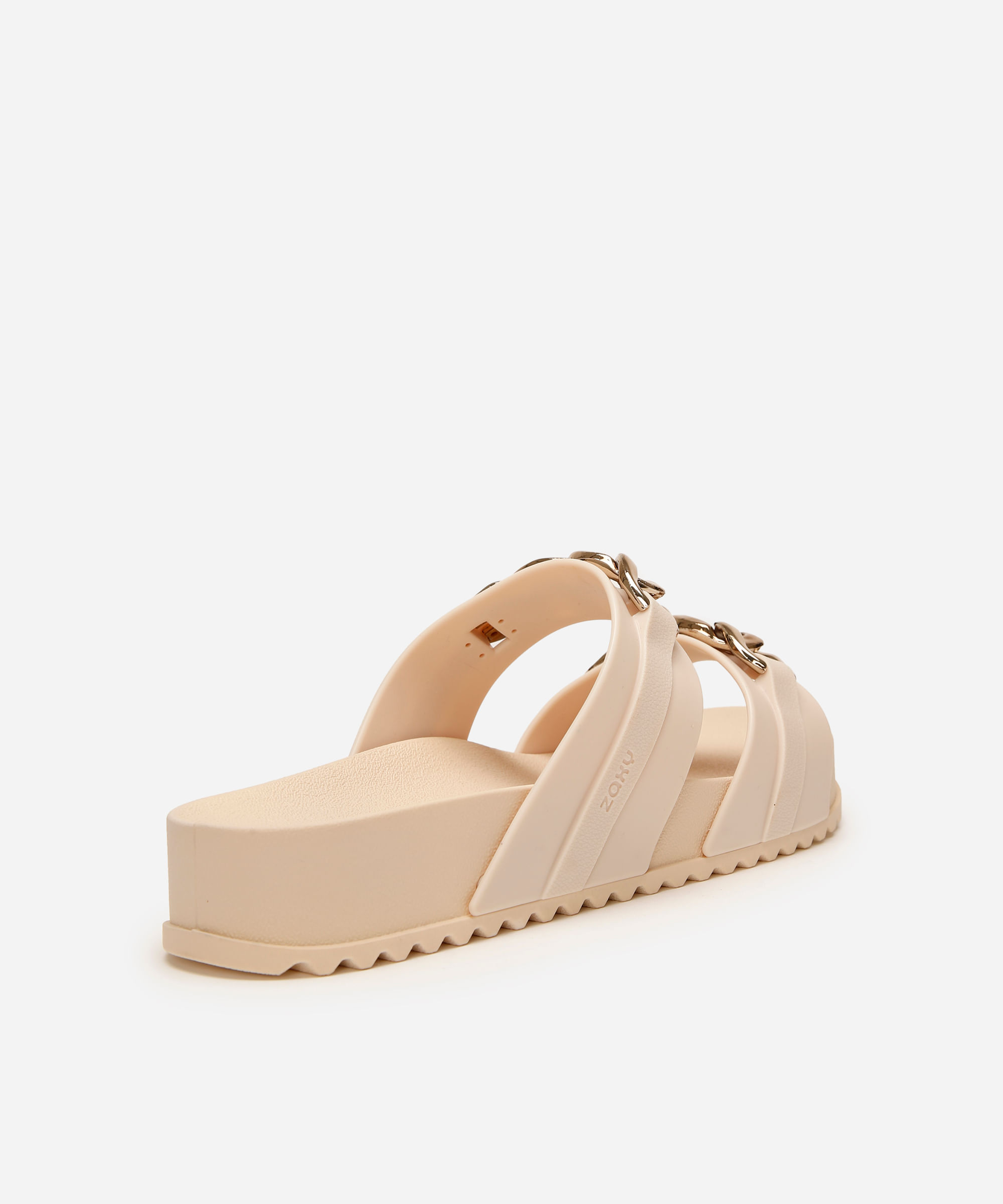 papete feminina com corrente zaxy off white