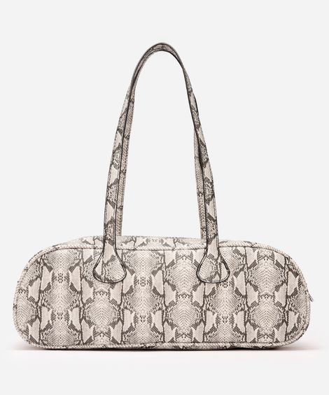 bolsa baguete animal print preta