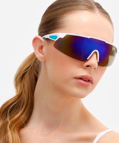 óculos de sol esportivo unissex branco