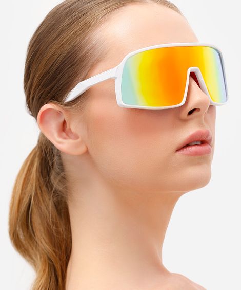óculos de sol esportivo unissex branco