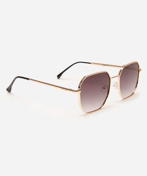 óculos de sol oval triton unissex dourado