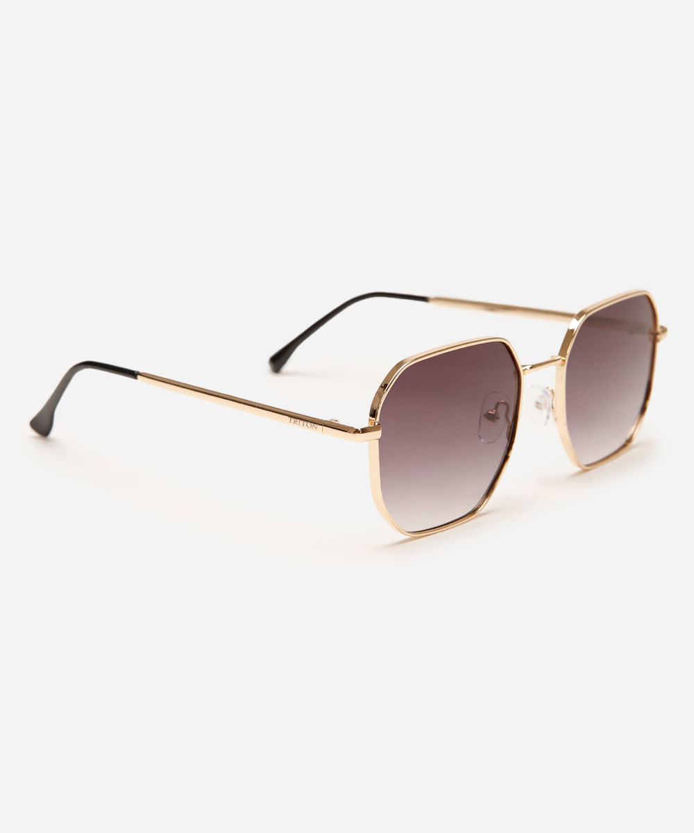 óculos de sol oval triton unissex dourado