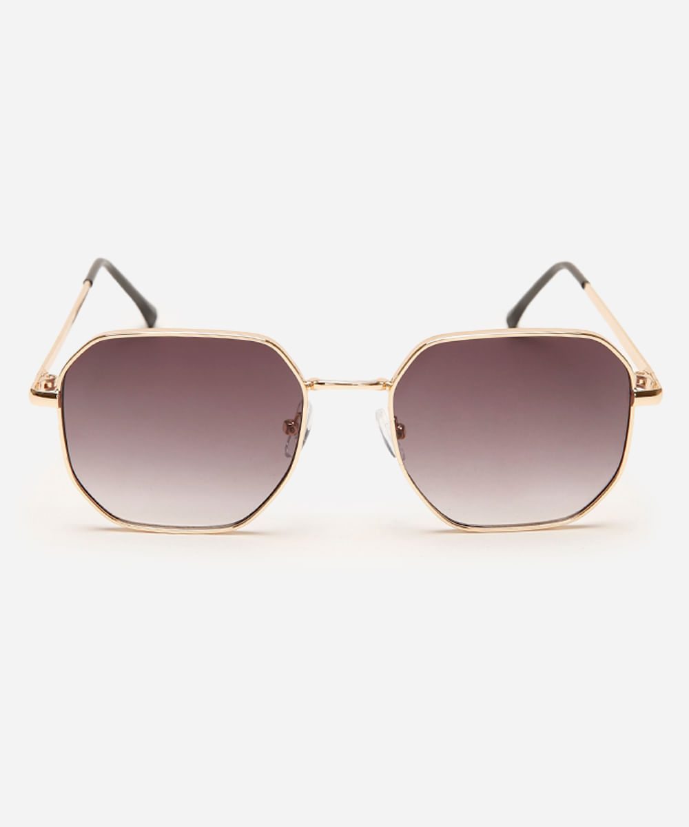 óculos de sol oval triton unissex dourado