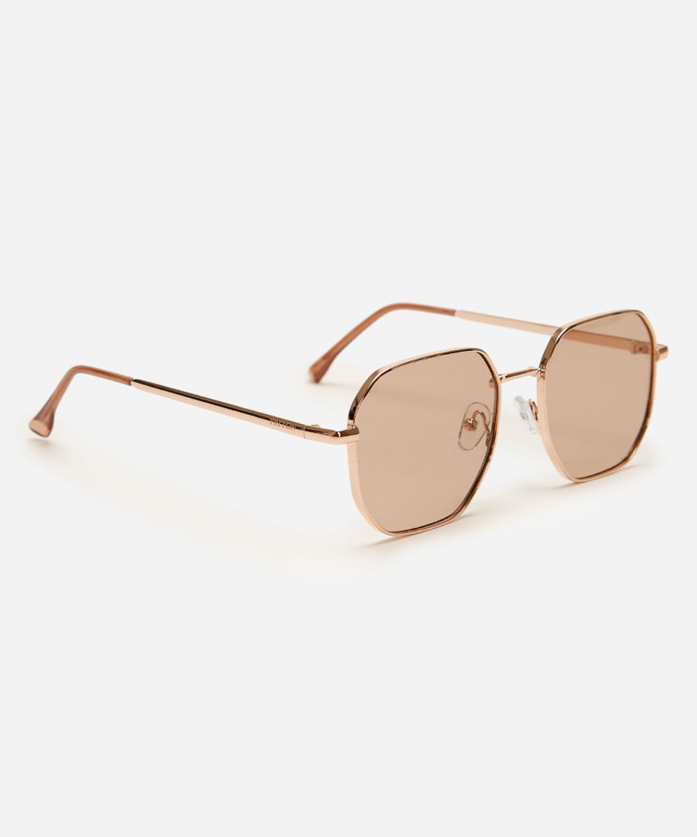 óculos de sol oval triton unissex dourado