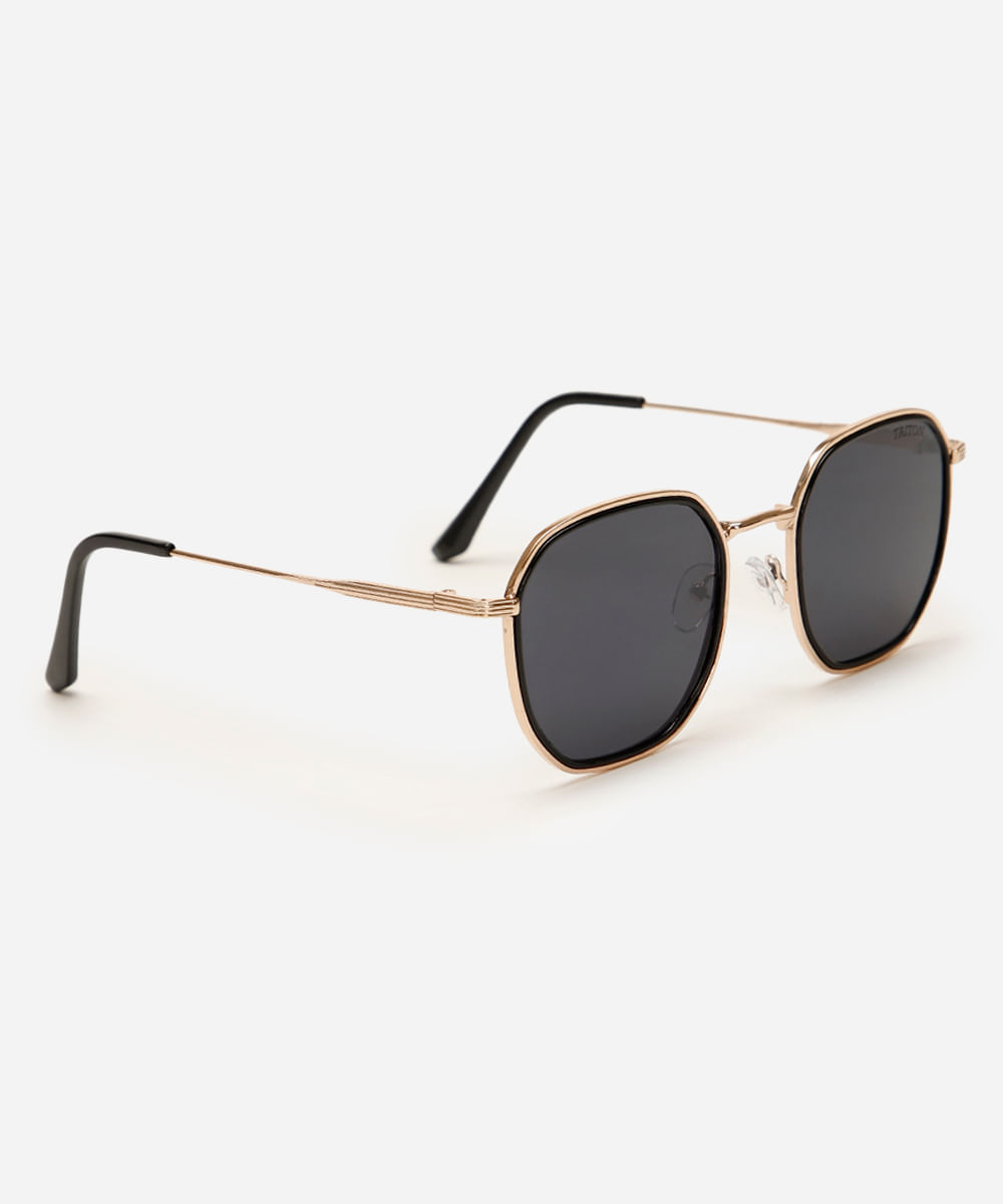 óculos de sol quadrado triton unissex dourado