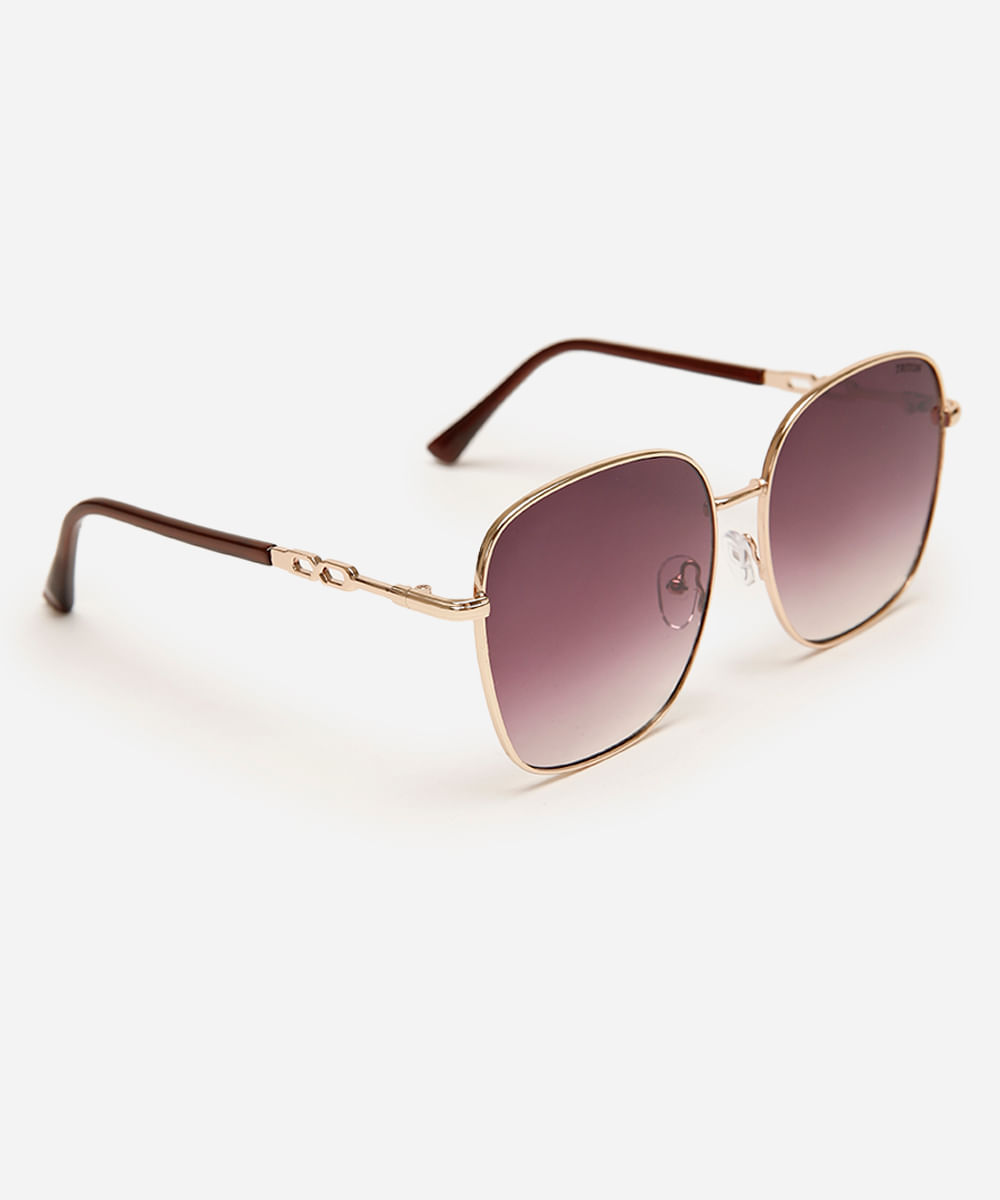 óculos de sol quadrado triton dourado